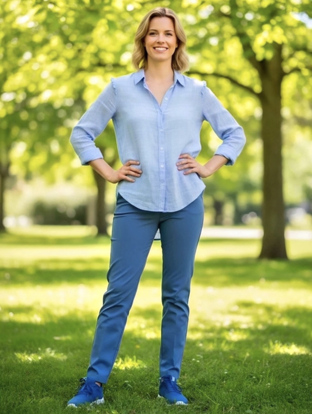 Free People Small Button Down Shirt in Blue Size Small .